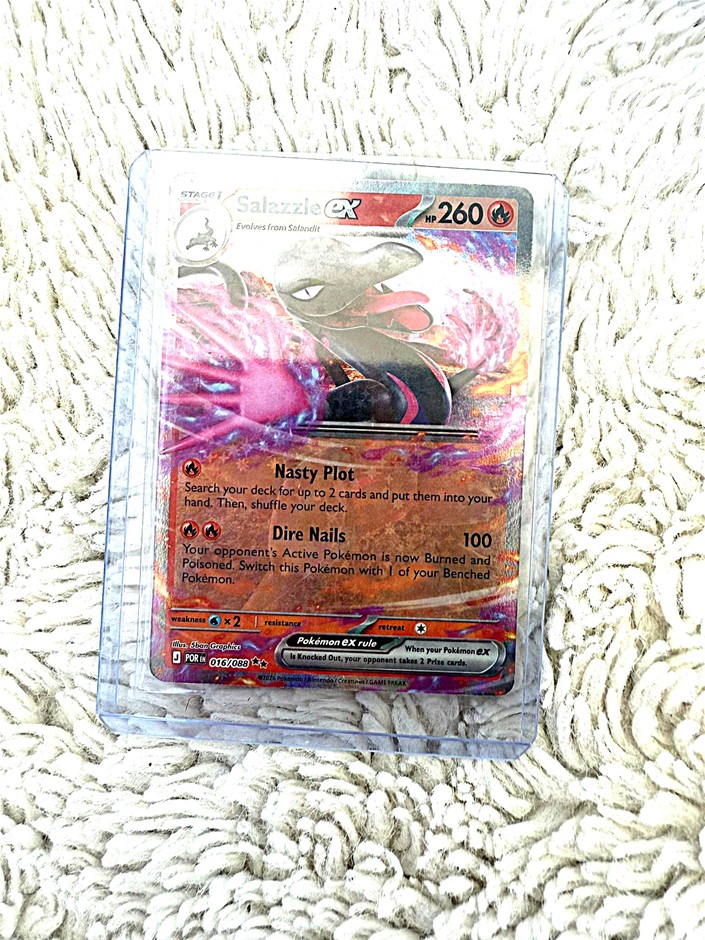 Salazzle ex fiery holo poison lizard Pokémon collectible battle card