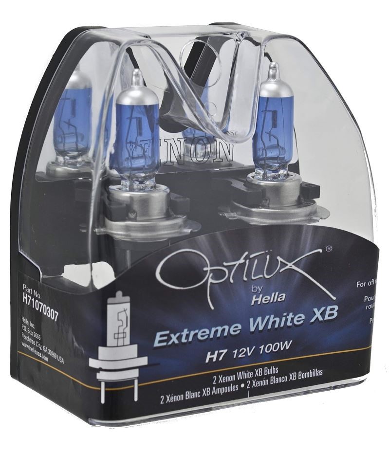 HELLA Optilux Extreme White XB 12V Bulb Set H7 (100W).