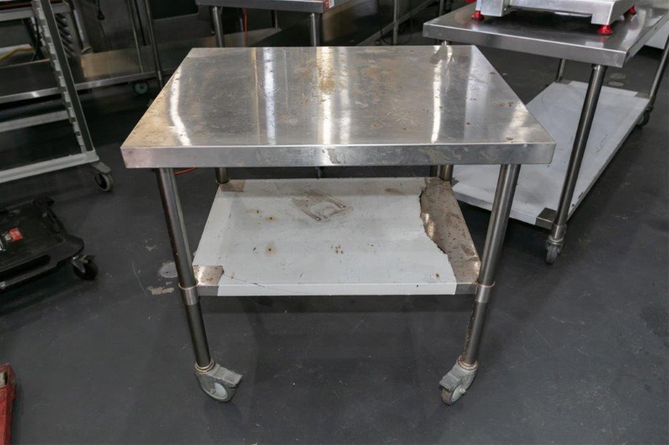 Mobile Stainless Steel Prep Bench with Under Shelf