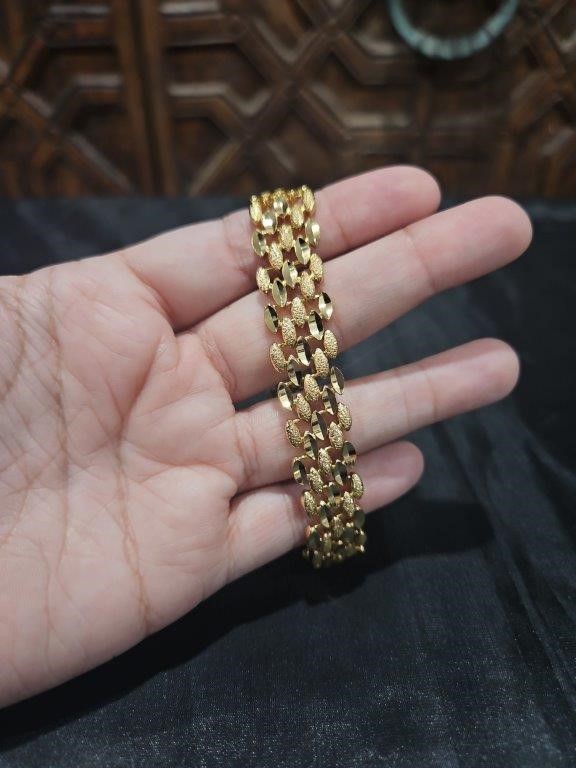 18k Stamped  Yellow Gold Filled Bracelet-Quality Guarantee-18.5cm-14mm