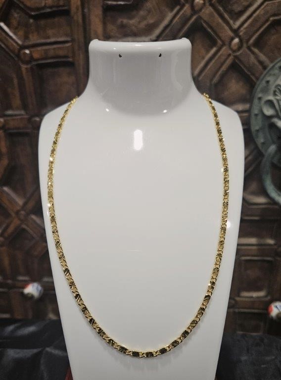 18KGold-filled/Italy Stamped Yellow Gold Filled Chain -50CM-4MM-Bonus