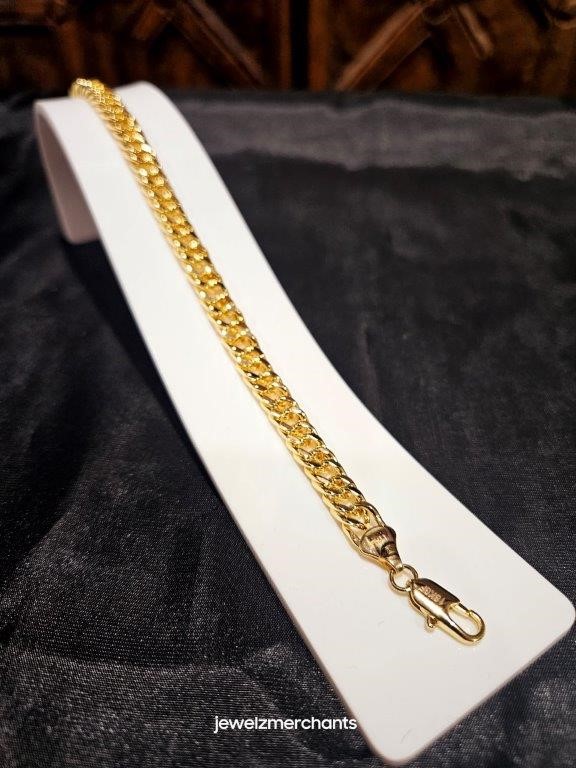 18K/Italy Stamped Yellow Gold Filled Bracelet -18.5cm-Bonus Gift