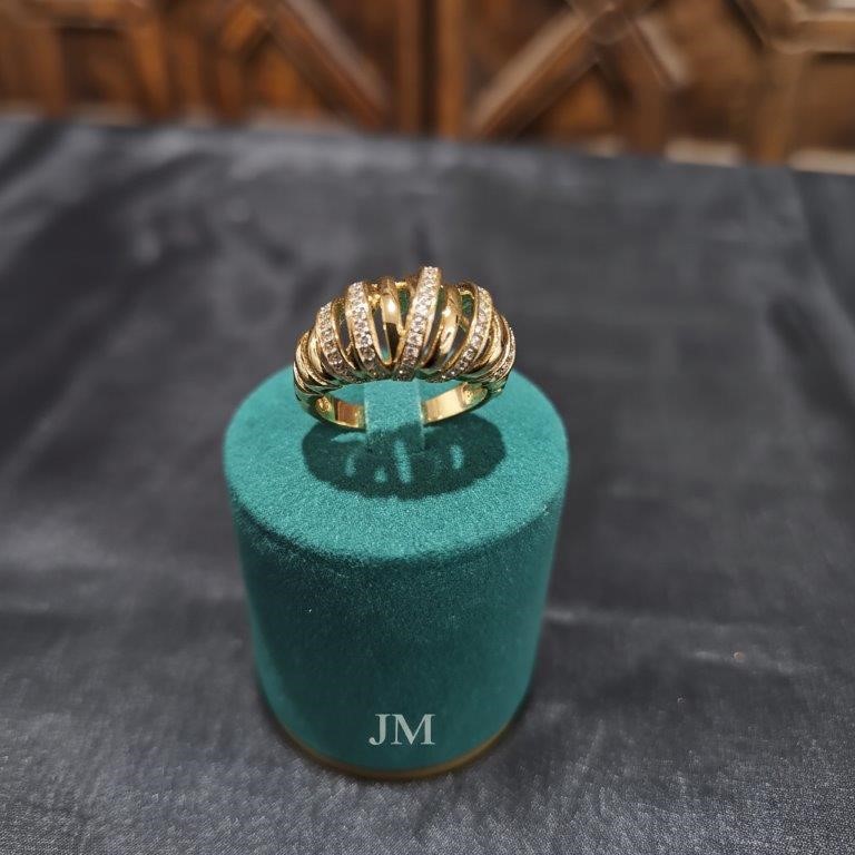18K/ITALY Yellow Gold Filled Ring -Quality Guarantee-9 US-Bonus Gift