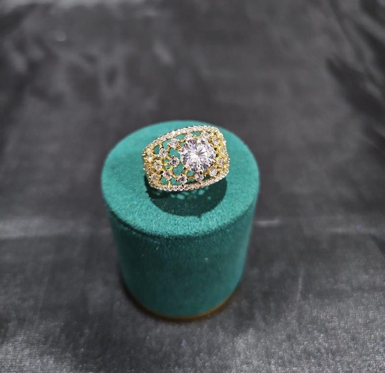 18K/ITALY Yellow Gold Filled Ring -Quality Guarantee-6 US-Bonus Gift
