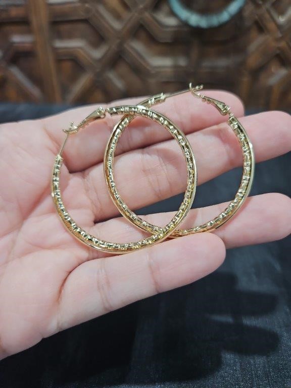 18K/Italy Gold Filled Earring -(18K/Italy)-Warranty Quality-Bonus Gift