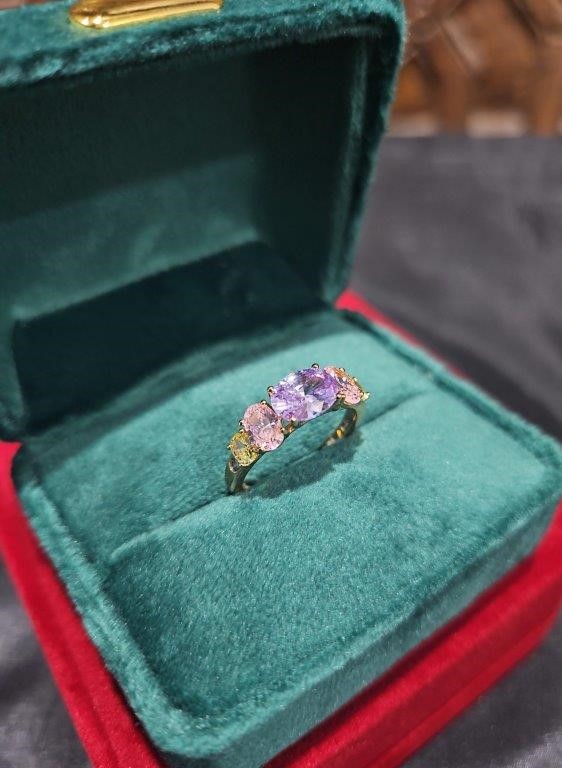 18K/Italy 3.0ctw Oval Cut Yellow Gold Filled Ring Warranty Quality-8US