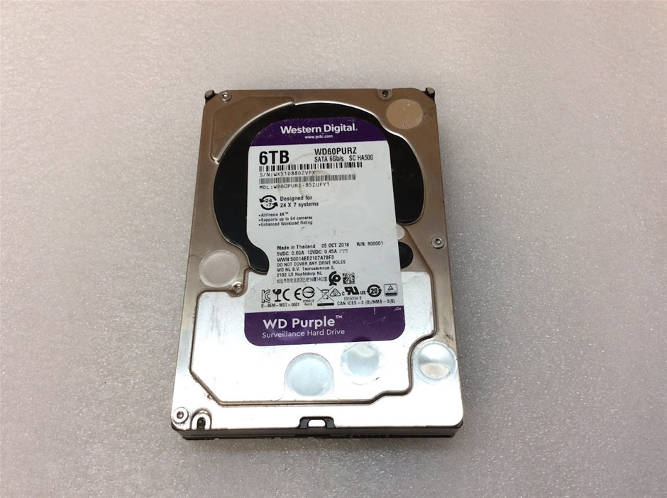 Western Digital WD Purple 6TB Surveillance Hard Drive WD60PURZ