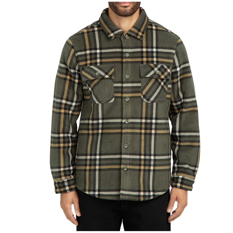 BOSTON TRADERS Men's Bonded PolarSherpa Shacket, Size L, Forest Night.