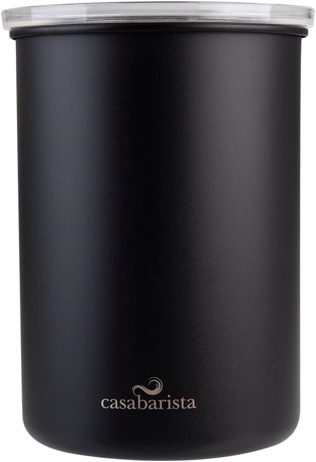 CASABARISTA Stainless Steel Vacuum Coffee Canister, 1.3L, Matte Black. N.B: