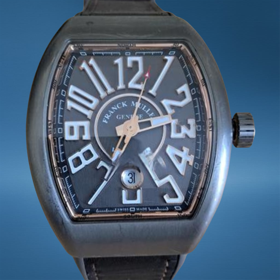 FRANCK MULLER VANGUARD V45 SC DT 45MM TITANIUM & ROSE GOLD BXP & COA