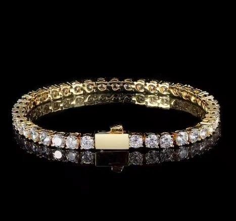 GRA Moissanite white Brilliant Cut stone Tennis Bracelet -S925-17.5cm-4mm