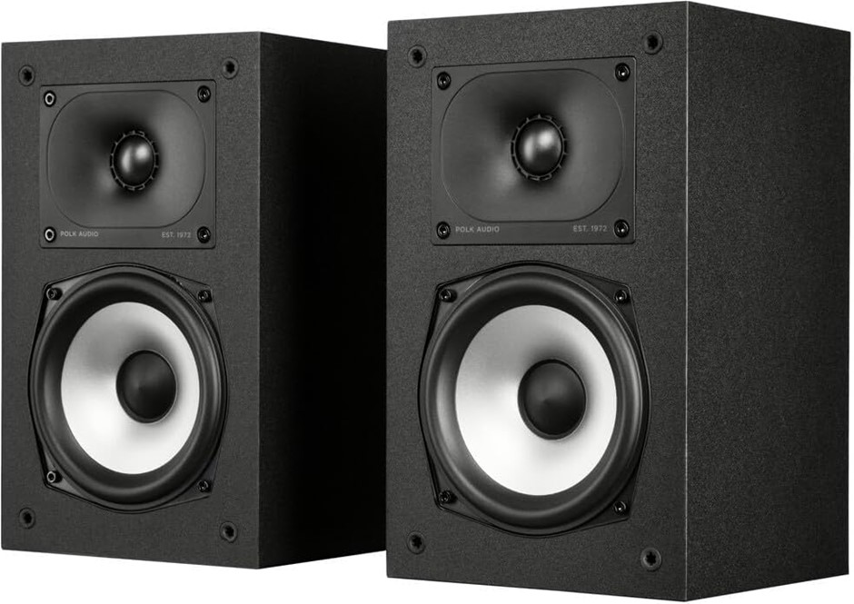 POLK Audio MXT15 Bookshelf Speakers | 1 Pair | Black. NB: no cable wire