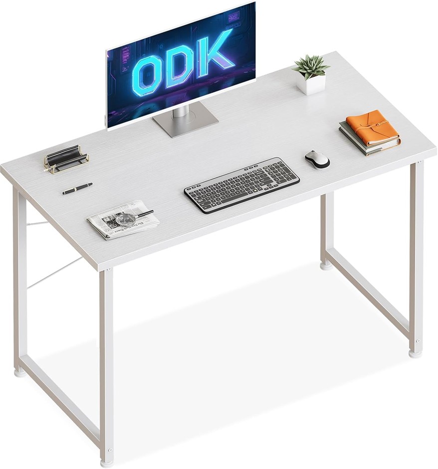 ODK 40" Computer Desk, Home Office Desk with Headphone Hook, Modern Compute