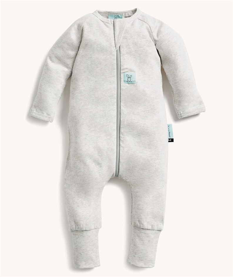 ERGOPOUCH 1.0 TOG Organic Cotton Long Sleeve Layer, 3-6 Months, Grey Marle