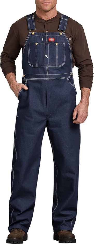 DICKIES Men's Bib Overall, 40W x 30L, Indigo Rigid, 83294NB. Buyers Note -