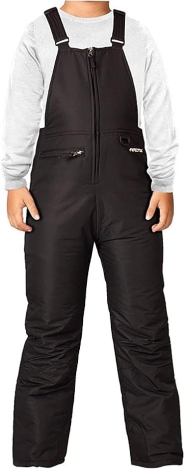 ARCTIX Insulated Youth Snow Bib Overalls, Medium, Black, 1550. Buyers Note