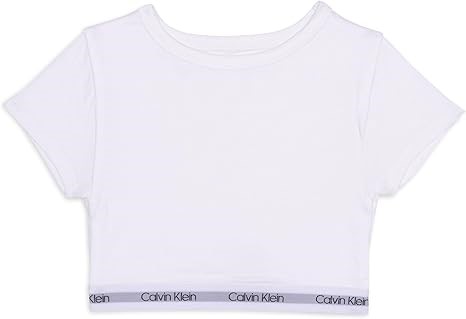 CALVIN KLEIN Kid's Cotton Tee, Size L(10/12)White, RH0106C. Buyers Note -