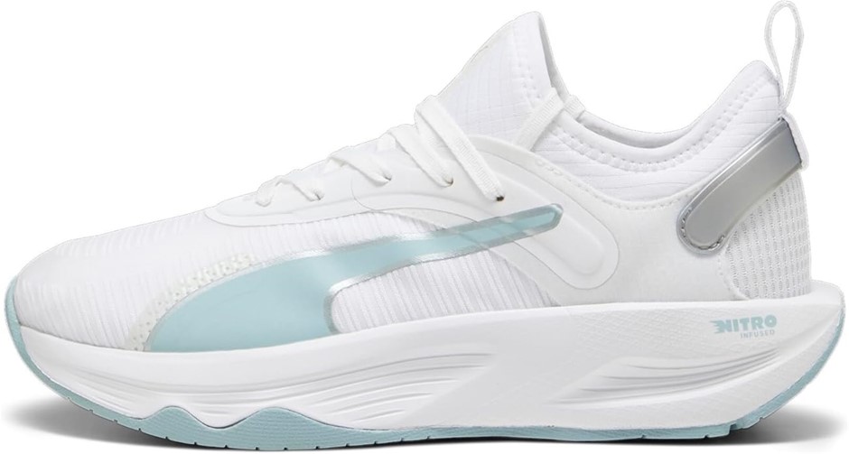 PUMA Women's PWR XX Nitro Sneaker, US9/EU40, White/Turquoise Surf, 376969.