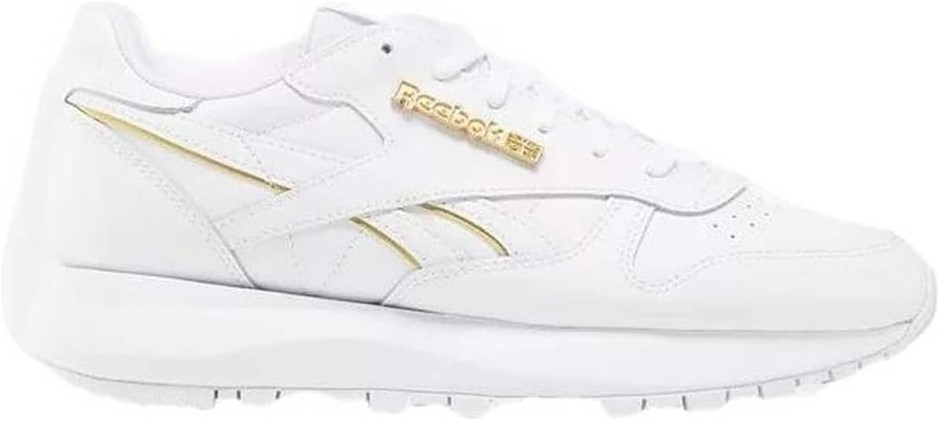 REEBOK Women's Classic Leather Sneaker, US7/EU37.5, White/Gold Met/White, 1