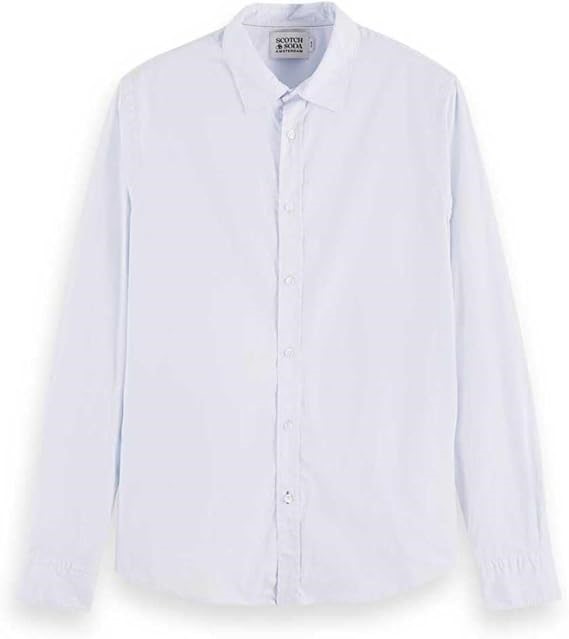 SCOTCH & SODA Men's Classic Slim-fit Shirt Long Sleeve Shirts, Size M, Blue