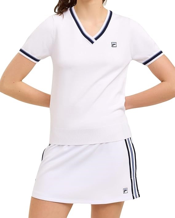 FILA Women's Ava Tee, Medium, White, AST22617. RRP: $80. Buyers Note - Dis