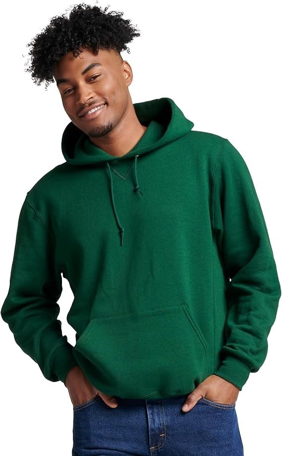 RUSSELL ATHLETIC Men's Dri-Power Pullover Fleece Hoodie, Medium, Dark Green