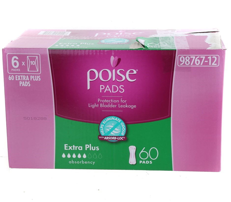 60pk POISE Extra Plus Pads. N.B. Not in original box & approx. 2 x single p