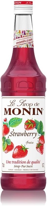MONIN Strawberry Syrup, Mild and Sweet, Great for Cocktails and Teas, Glute