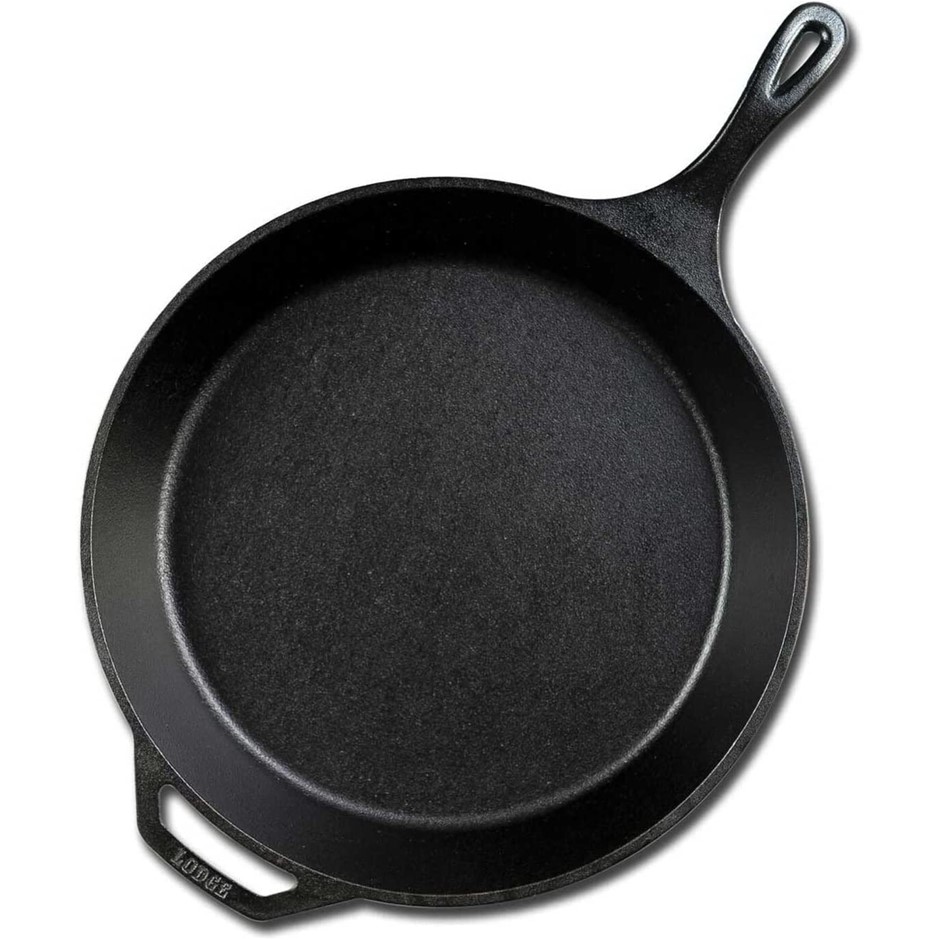 LODGE 15" Cast Iron Skillet w/ Helper Handle, Black, Foundry Seasoned, L14S