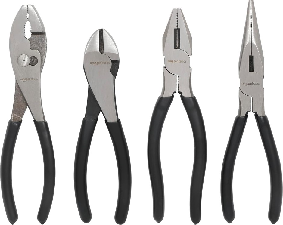 Pack of 4 x AMAZON BASICS Plier Tools.