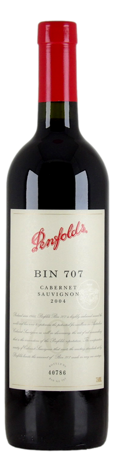 Penfolds `Bin 707` Cabernet Sauvignon 2004 (1 x 750mL) SA.