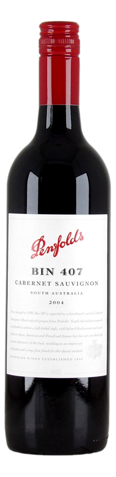 Penfolds `Bin 407` Cabernet Sauvignon 2004 (1 x 750mL) SA.