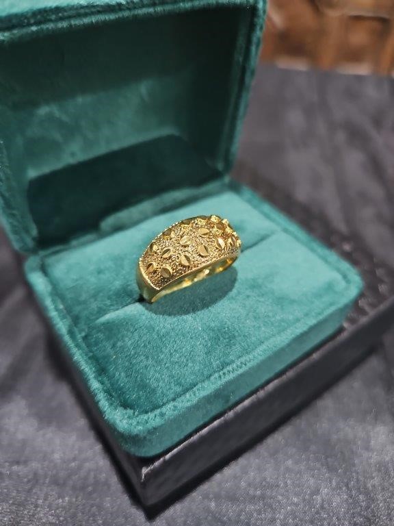 22K/Italy Yellow Gold Filled Ring(Stamped 22K/Italy)Warranty Quality-Gift
