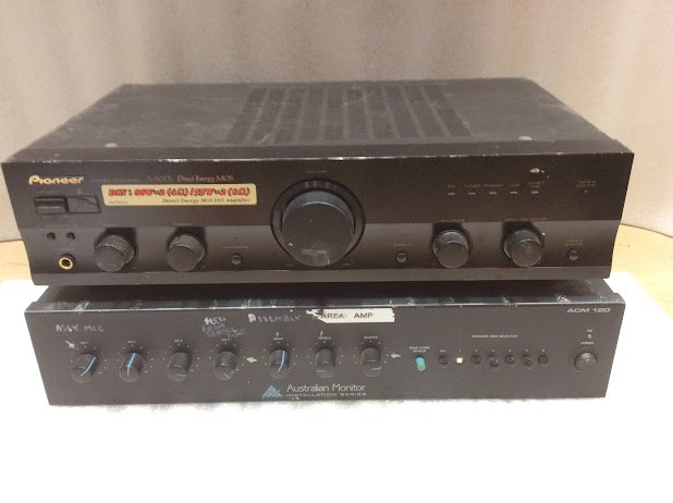 Pioneer A-307R Stereo Amplifier& AU Monitor Mixer Amplifier (Lot of 2)