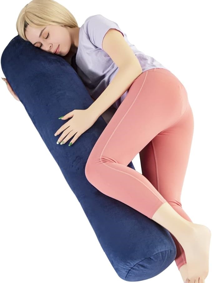 1 Middle ONE Body Pillow for Adults, Bolster Pillow with Removable Velvet C