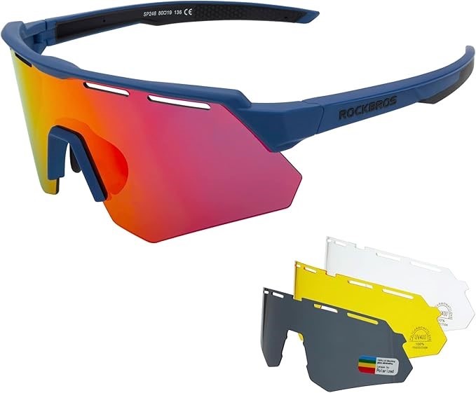 ROCKBROS Polarized Sports Sunglasses for Men Baseball Cycling Sunglasses UV
