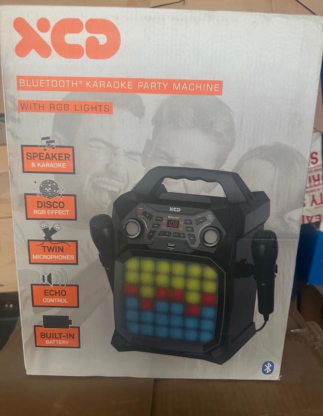 END OF LEASE SALE: Bluetooth karaoke party machine with rgb lights ...