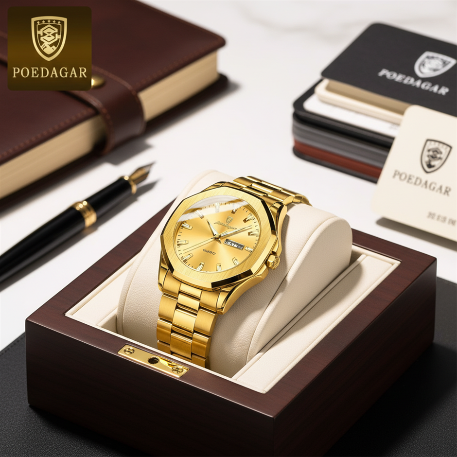 High Quality Simulated Diamond Men's Poedagar Watch-include box original