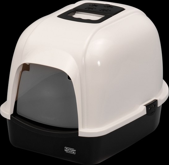FELINE FIRST Cat Litter House (Medium) - Black. NB: The Handle is Damaged &
