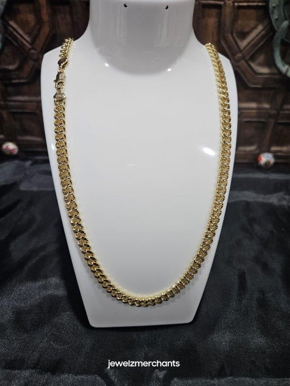 18KGold Filled /Italy Stamped Yellow Cuban Chain -55cm-Bonus Gift