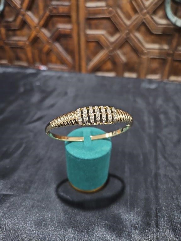 18K/Italy  Gold Filled Bangle -(Stamped 18K/Italy)-Warranty Quality-Gift