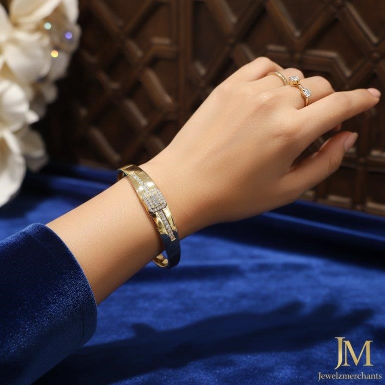 18K/Italy Gold Filled Bangle -(Stamped 18K/Italy)-Warranty Quality-Gift