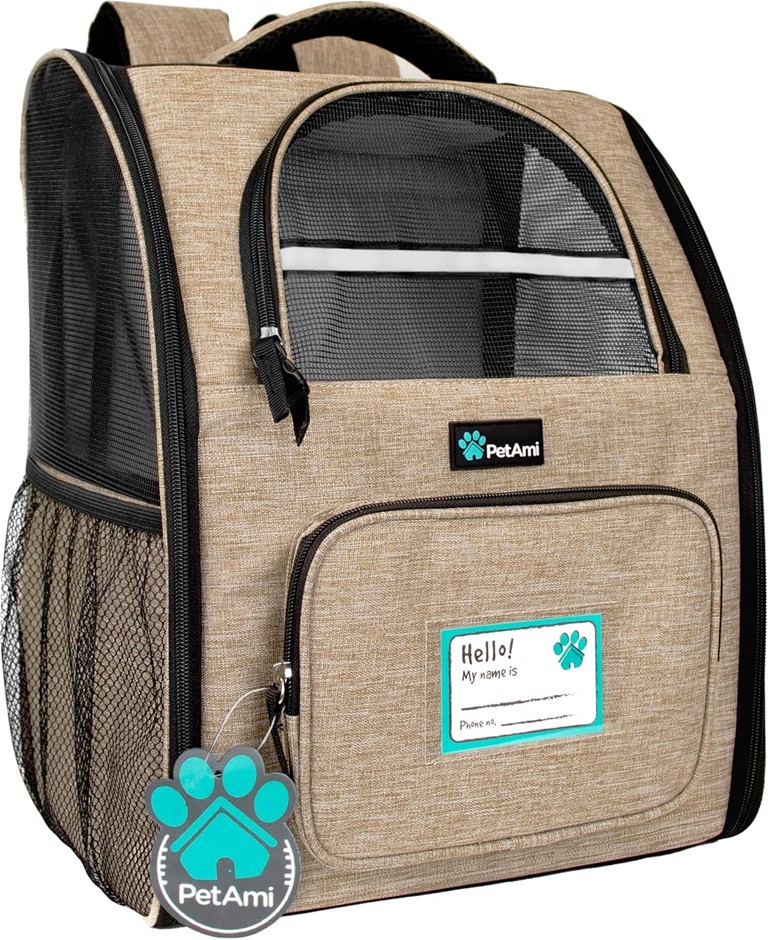 PETAMI Deluxe Pet Carrier Backpack for Small Cats and Dogs, Puppies, Ventil