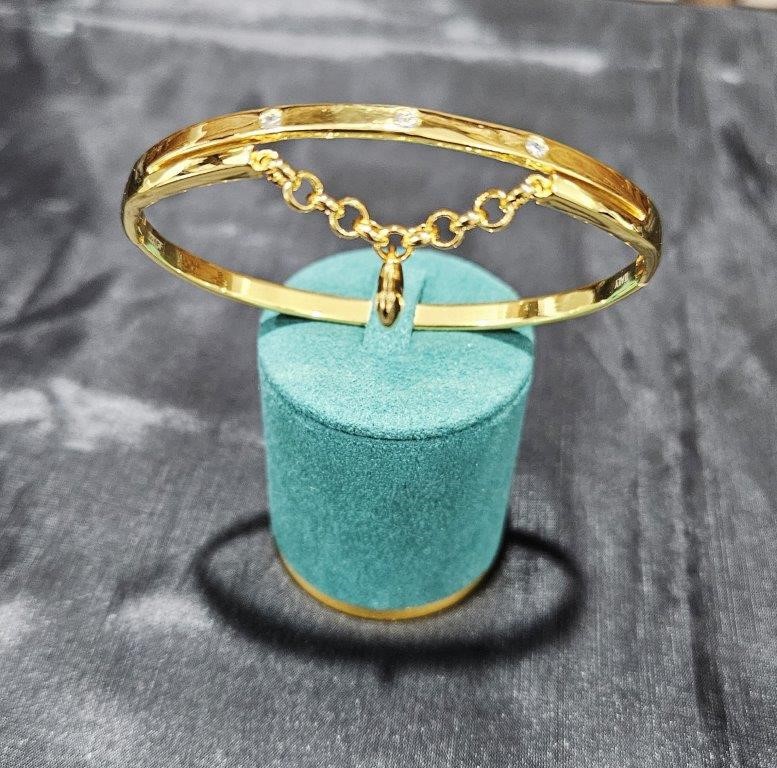 22KGold-filled/ITALY Yellow Gold Filled bangle -(stamped 22KGold-filled