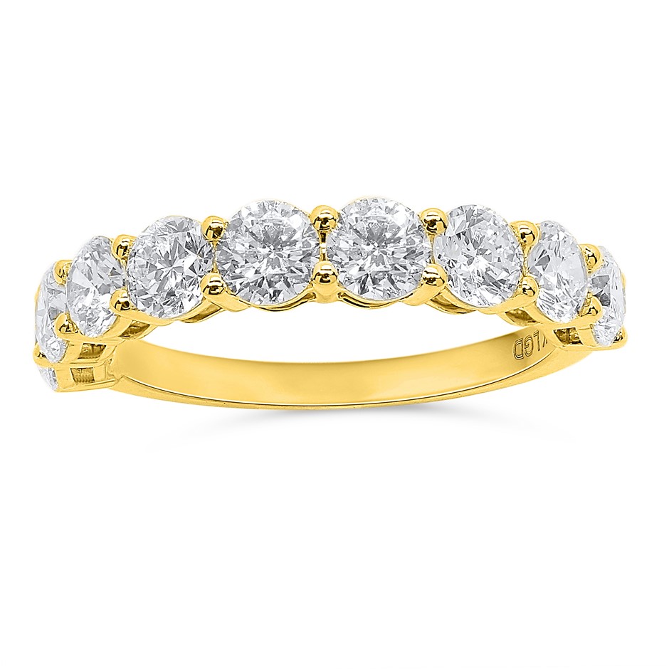 1.50 Carat yellow gold Lab Grown Diamond band ( Stamped 9K )