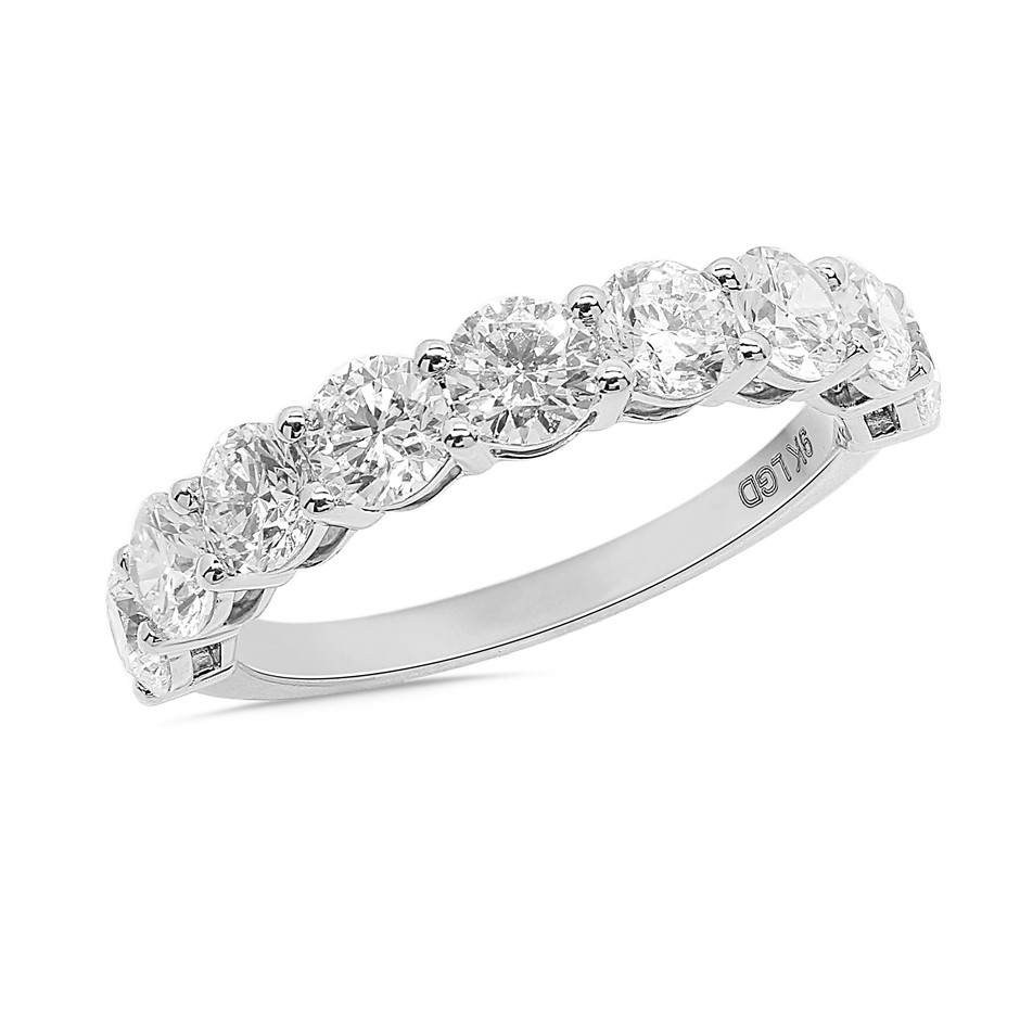 2.00 Carat White Gold Lab Grown Diamond band ( Stamped 9K )