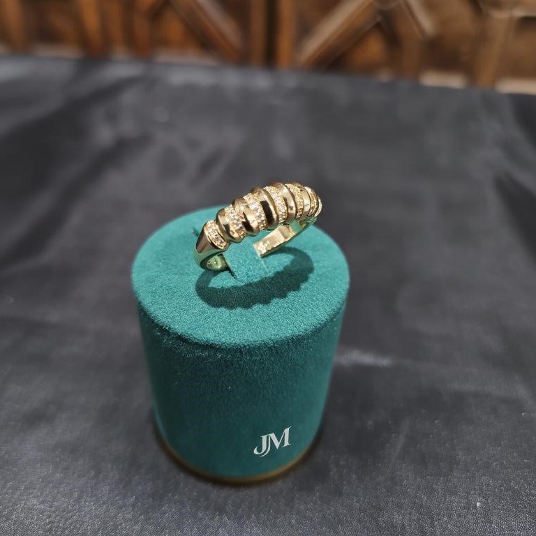 18K/ITALY Yellow Gold Filled Ring -Quality Guarantee-7 US-Bonus Gift