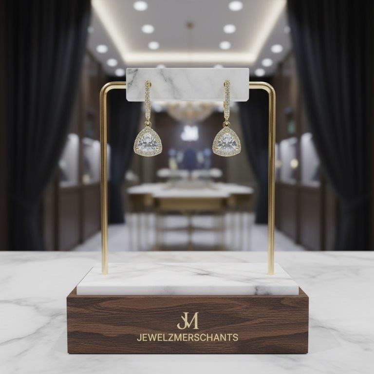 18K/ITALY Yellow Gold Filled Earring -Quality Guarantee--Bonus Gift