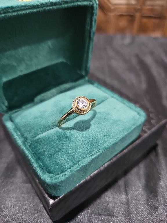 18K/Italy Gold Filled Ring -(stamped 18K/Italy)-Warranty Quality-Bonus Gift