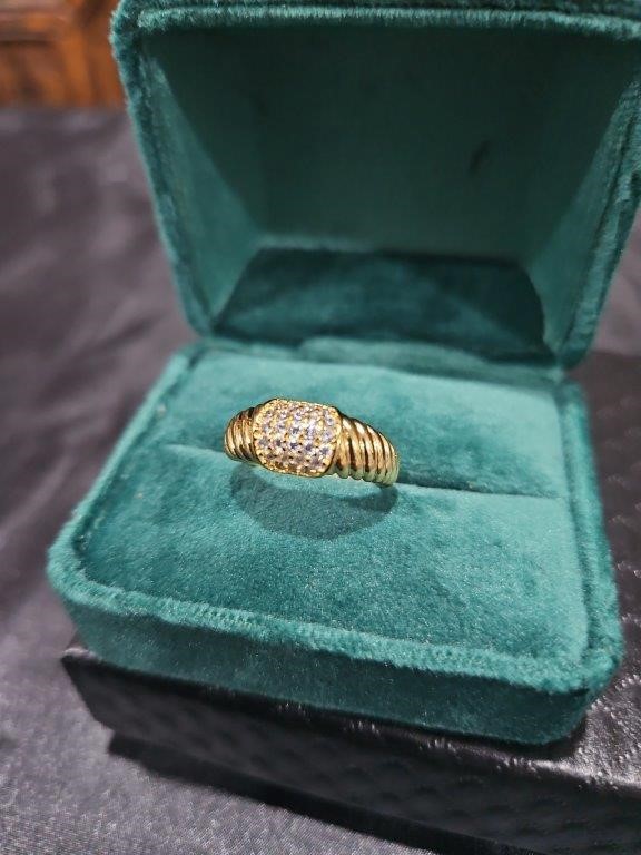 18K/Italy Gold Filled Ring -(stamped 18K/Italy)-Warranty Quality-Bonus Gift